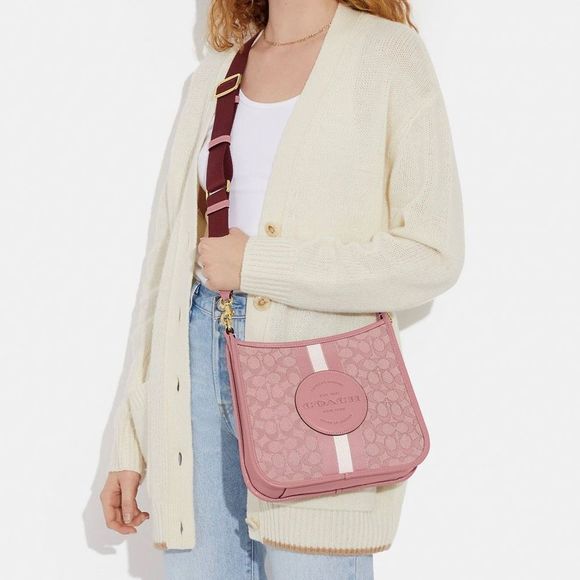 NWT Coach Dempsey File Bag Signature Jacquard With Stripe And Coach Patch CA195 - Picture 7 of 11